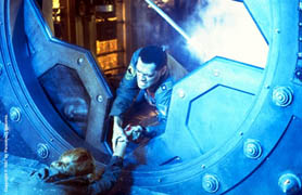 Captain trying to save the girl...