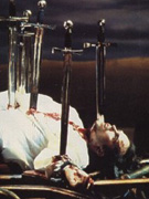 Staged "death" of Swann...