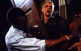 Ben trying to push the zombie out...